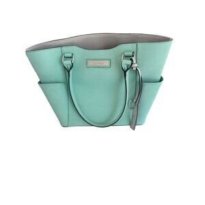 Calvin Klein Hayden Saffiano  Faux Leather Tote in Mint/Seafoam Green Excellent